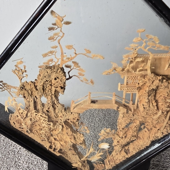 Vintage Chinese Cork Diorama Storks - Picture 2 of 13